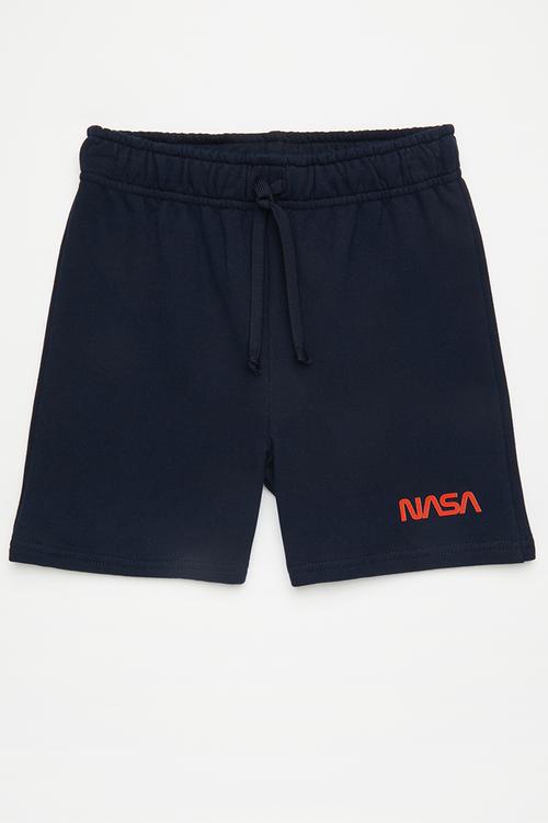 Logo drawstring shorts - navy/nasa