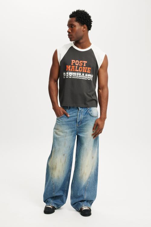 Cropped Fit License Muscle - Lcn Bra Faded Slate / Post Malone - F1 Trilli