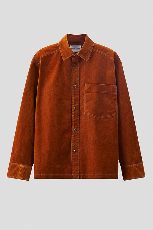 H&M Atelier: Brushed twill overshirt - burnt orange 