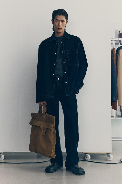 H&M Atelier: Brushed twill overshirt - black