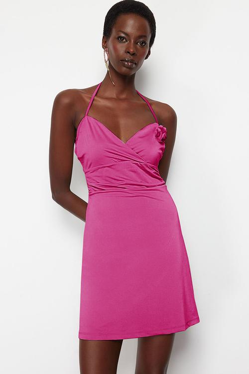 Tie-strap corset dress - cerise - 1161576002
