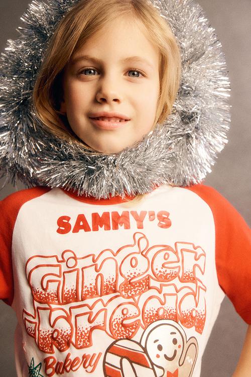 Kids  boxer pj set family christmas - varsity red gingham/gingerbread bakery
