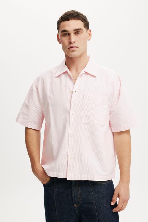 Ventura Short Sleeve Shirt - Pink Mini Stripe