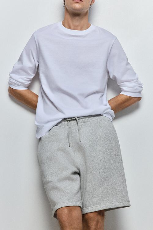 Regular fit sweatshorts - light grey marl 