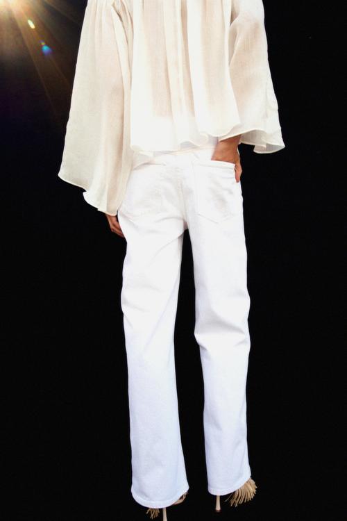 Wide high jeans - white
