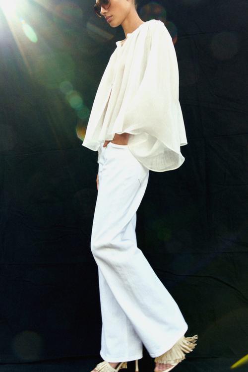 Wide high jeans - white