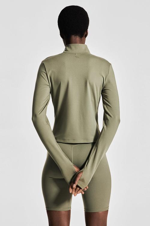 Zip-through sports jacket with softmove™ - khaki green 