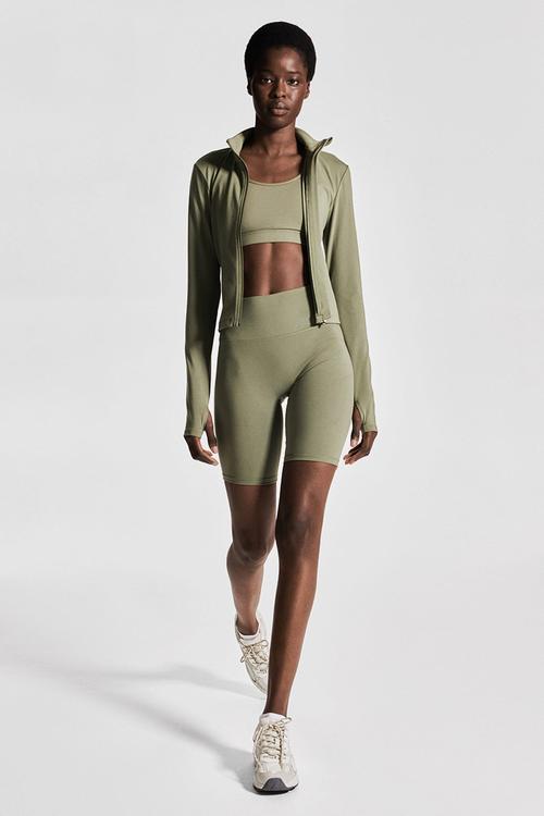 Zip-through sports jacket with softmove™ - khaki green 