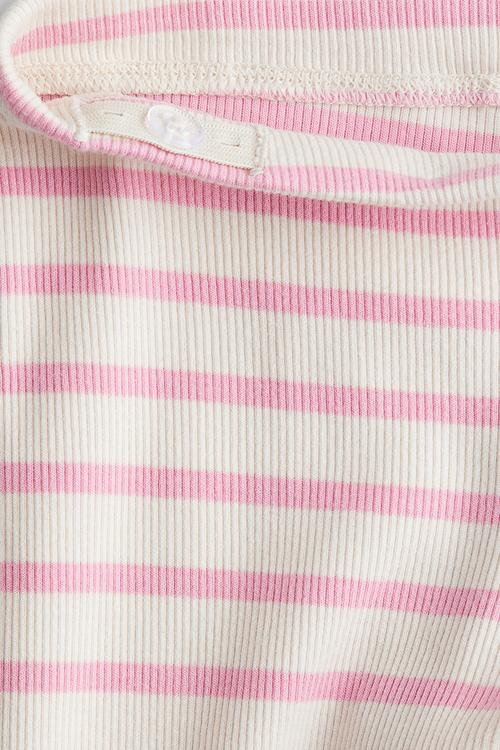 Ribbed jersey leggings - light pink striped
