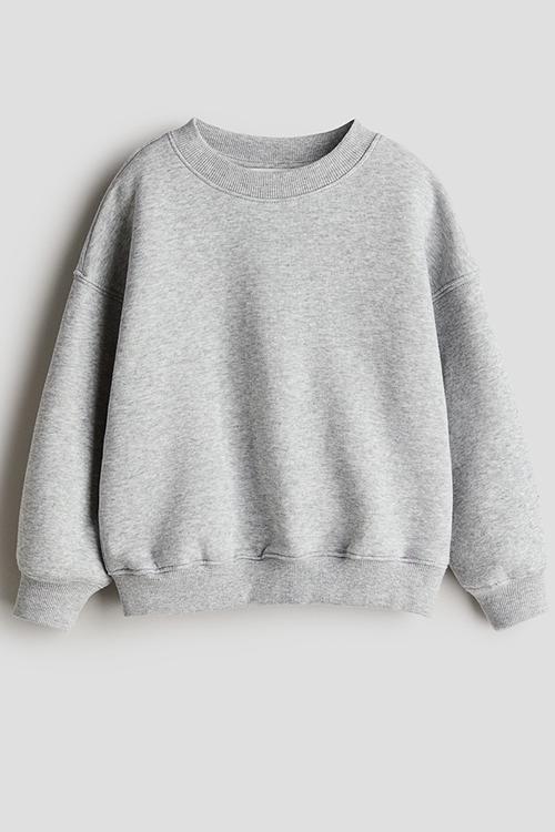 Oversized brushed-inside sweatshirt - light grey marl