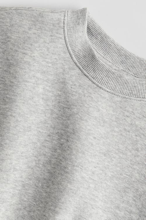 Oversized brushed-inside sweatshirt - light grey marl