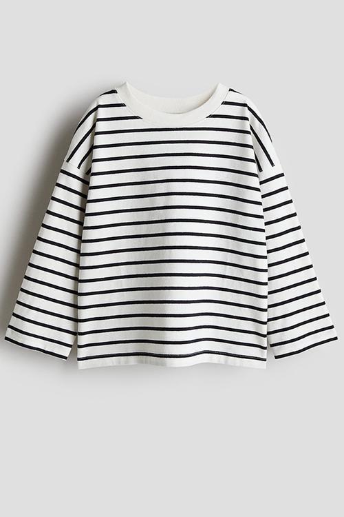 Long-sleeved T-shirt - white striped