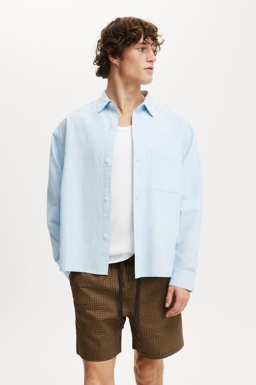 Easy Short - Brown Seersucker Check