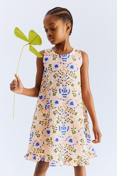 Patterned dress - peach floral 