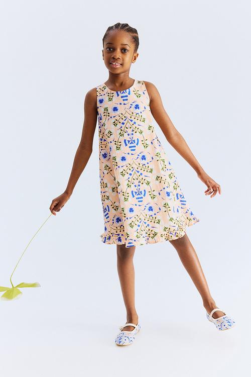 Patterned dress - peach floral 