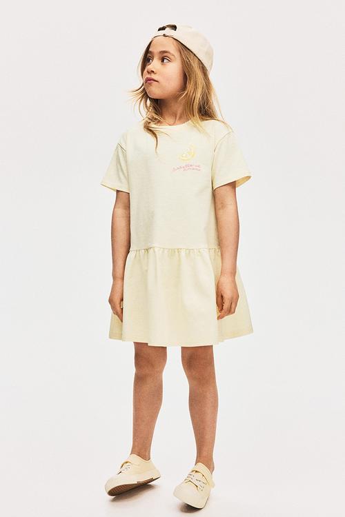 Jersey dress - light yellow lemon