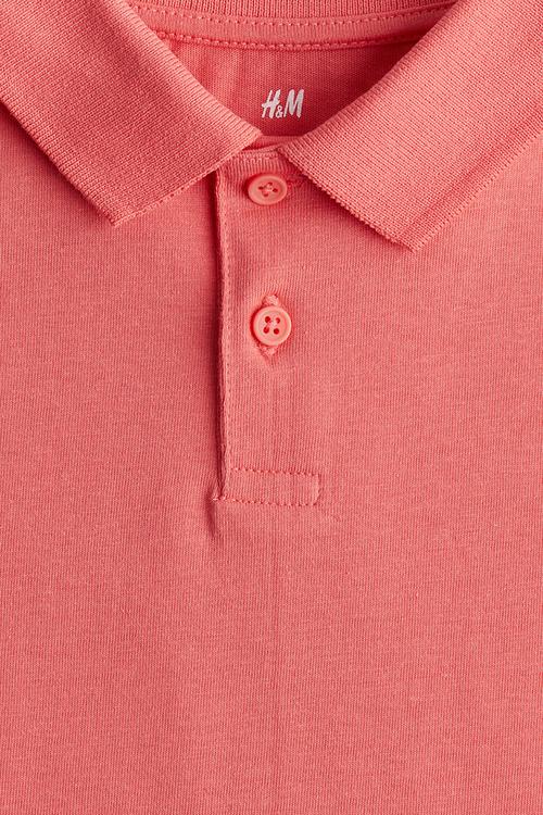 Cotton polo shirt - dusty red