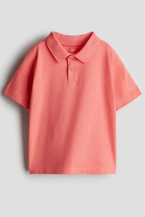 Cotton polo shirt - dusty red