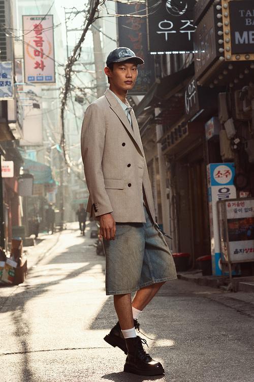Baggy denim shorts -  light denim blue