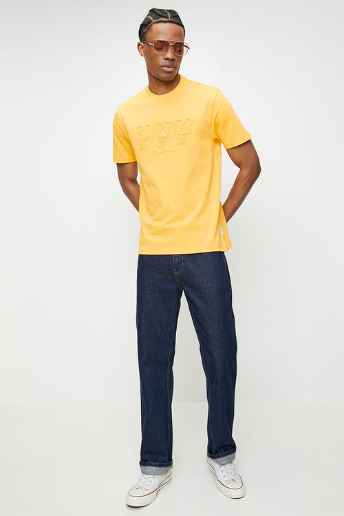Trio Bears Embossed Tee Shirt - Banana