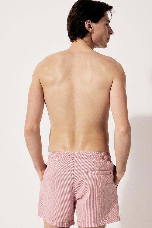 Seersucker swim shorts - pink/striped 