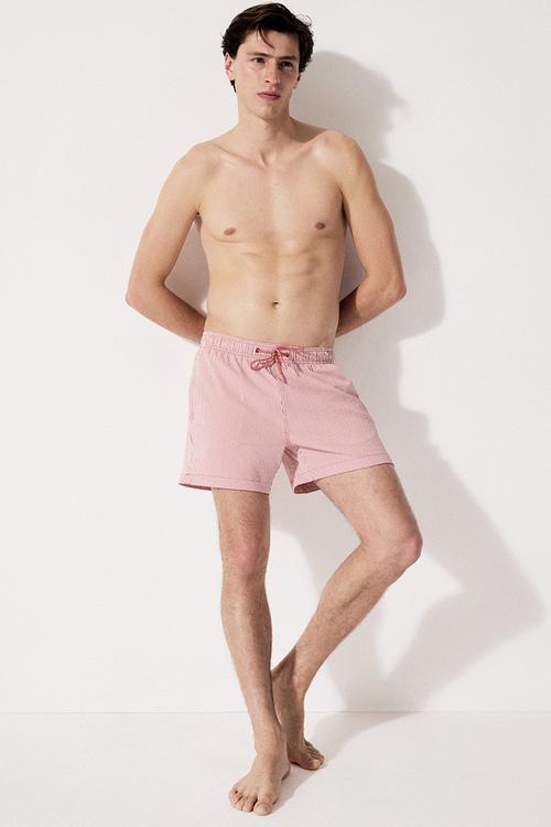 Seersucker swim shorts - pink/striped 