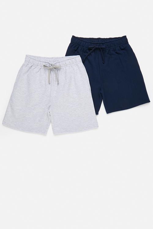 2 pack drawstring sweatshorts - navy/light grey