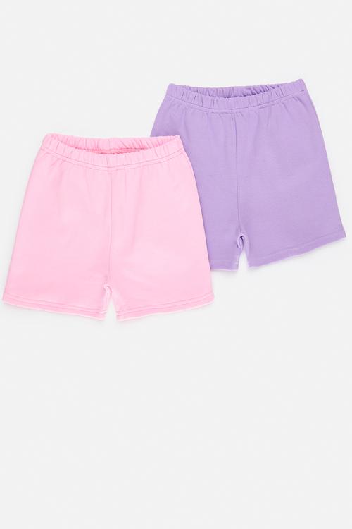 2 pack shorts - lilac/pink