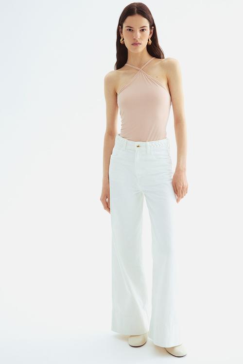Crêpe thong body -  powder pink 