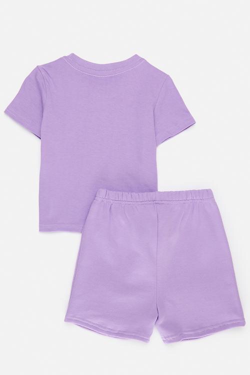 Placement tee with shorts - lilac/amore