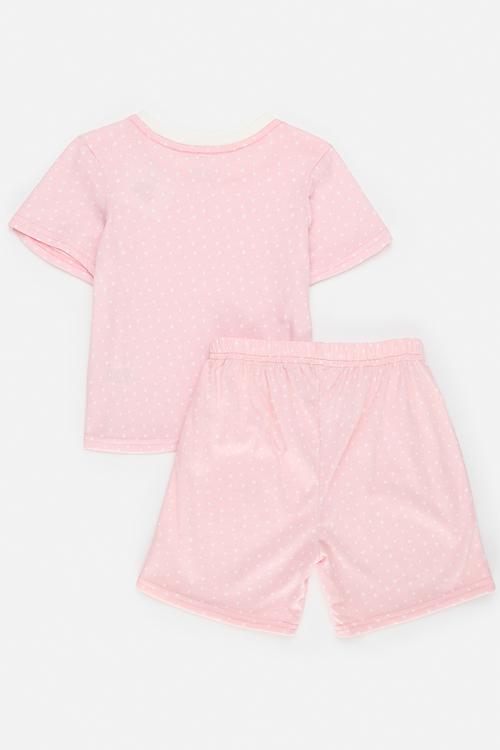 Short pj set - pastel pink/stars aop