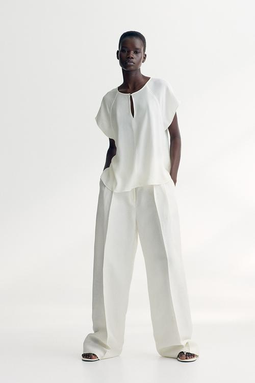 Crêpe blouse - white