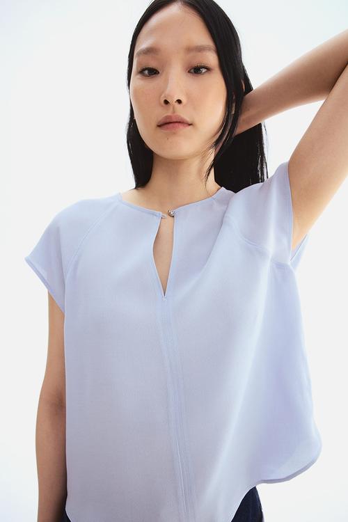 Crêpe blouse -  light blue 