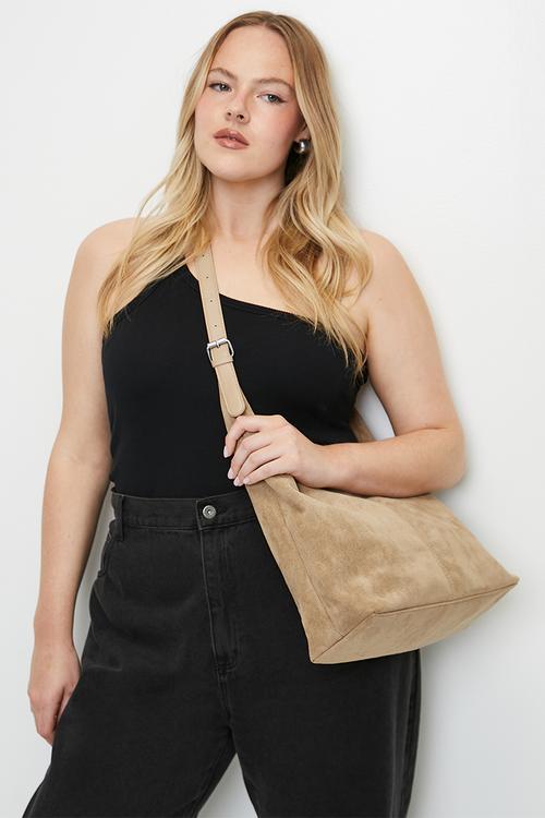 Nicolina slouch hobo bag with buckle-tan