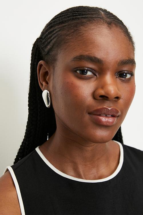Janice teardrop studded earrings-silver