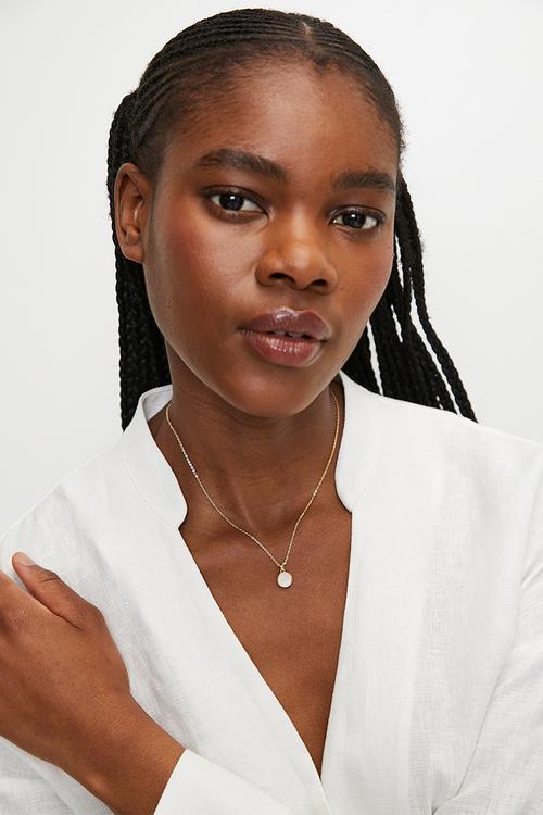 Kaia pearl encrusted chain necklace - gold