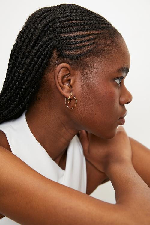 Kayleigh interlinked hoop earrings-gold