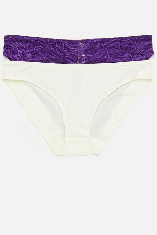 Plus Angie 2pack brief - purple/ivory