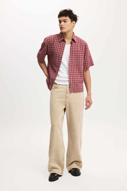 Darcy Short Sleeve Shirt - Burgundy Check