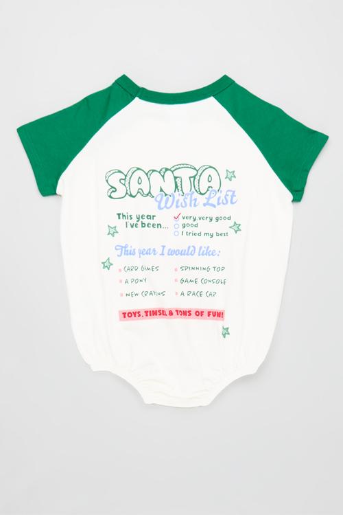 Baby bubbysuit family christmas - deep mint/santa wish list