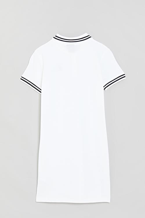 Girls demi short sleeve  golfer dress - white