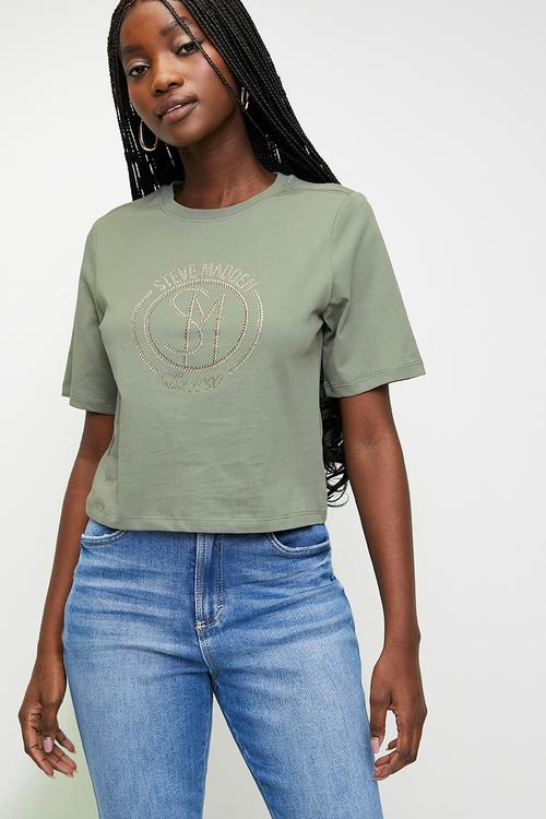 Ladies theresa regular t-shirt with chain charm - white