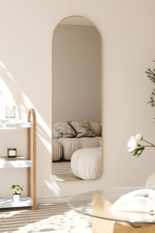 Hubba arched leaning mirror - brass
