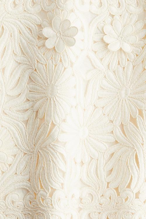 Appliquéd mini skirt - cream