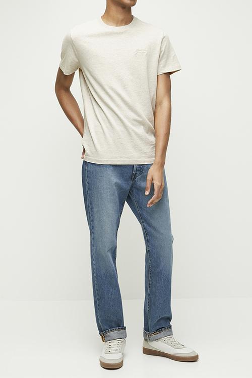 Organic Cotton Essential Logo T-Shirt - Oat Cream Marl