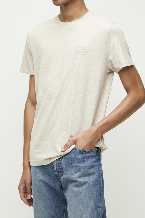 Organic Cotton Essential Logo T-Shirt - Oat Cream Marl