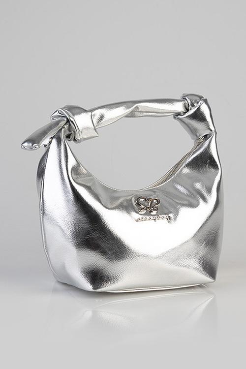 Materlica top handle bag -silver
