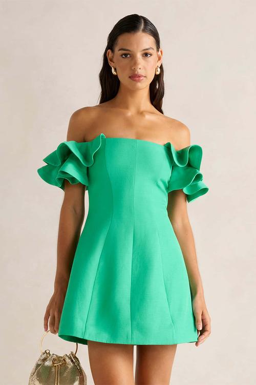 Kenzie Off Shoulder Ruffle Mini Dress