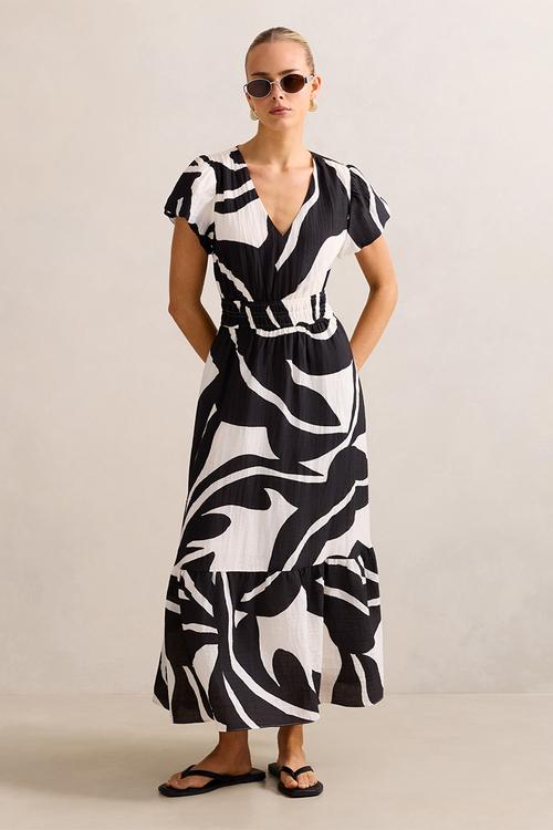 Mara Puff Sleeve Cotton Midi Dress