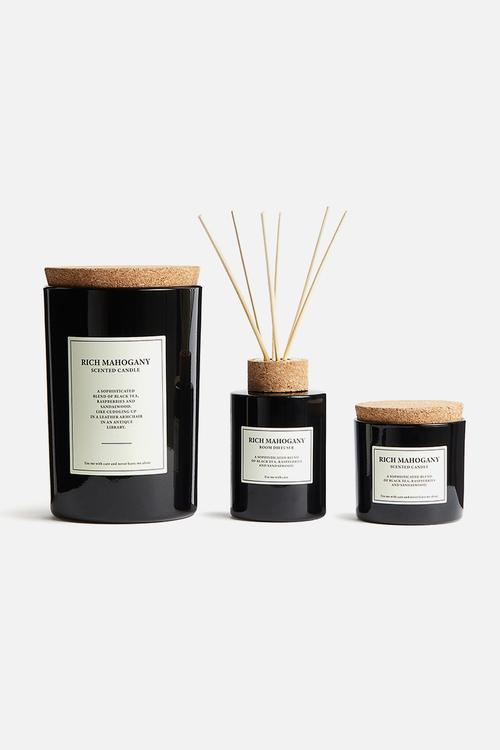 Cork-lid scented candle - rich mahogany